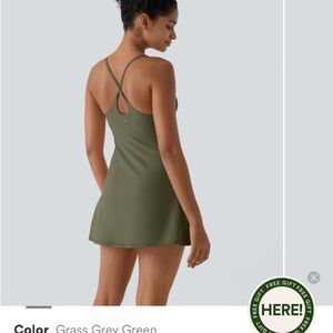 HALARA easy peasy backless dress in grass gray green